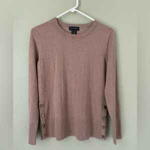 Investments Brown Crew Neck Long Sleeve Sweater Size S